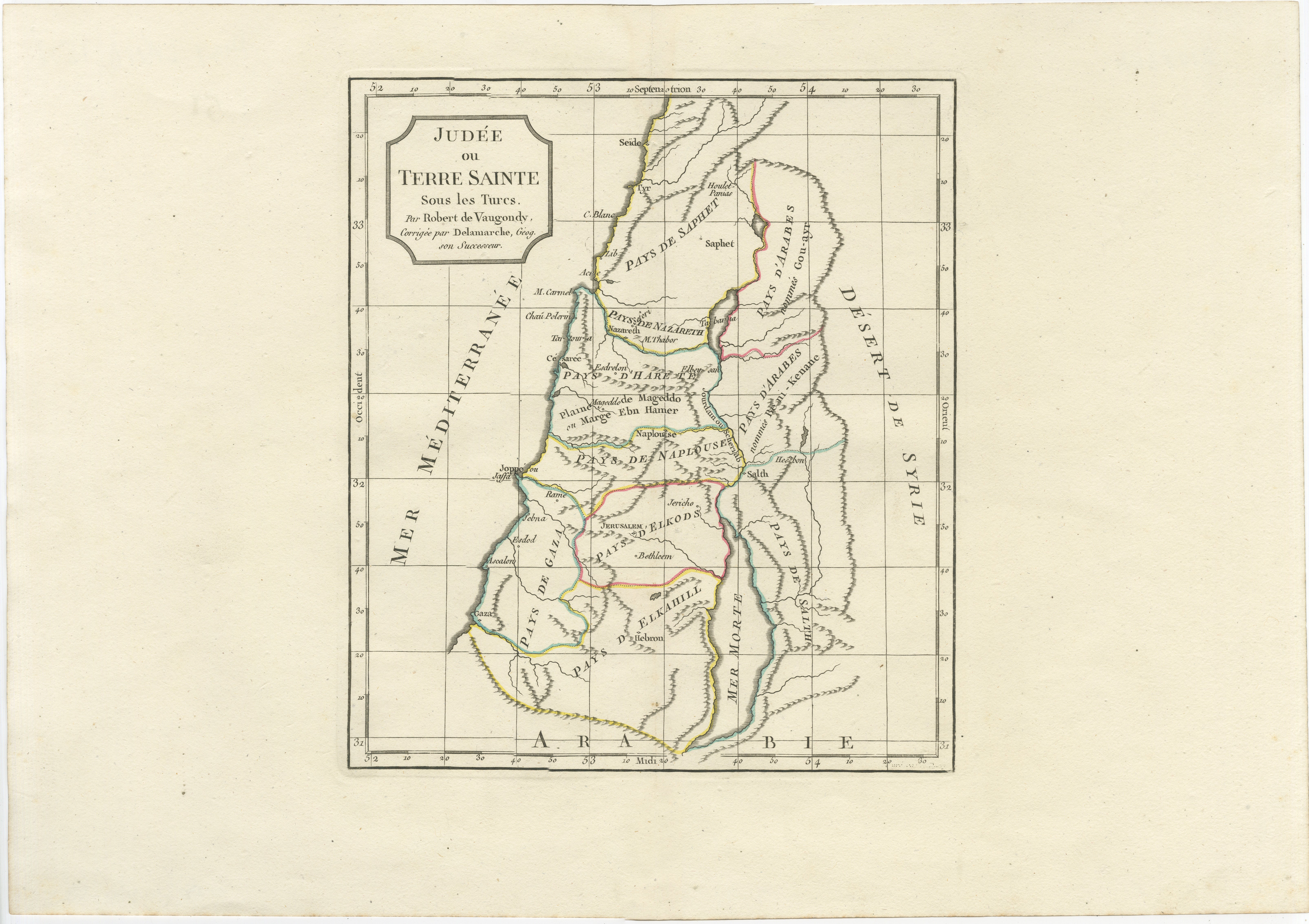 Judee ou Terre Sainte Map of the Holy Land and Jerusalem, c.1806