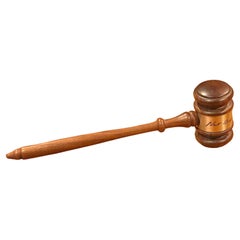 Used Judge's Walnut Gavel / Mallet with Brass Appreciation Plate from Newt Gingrich
