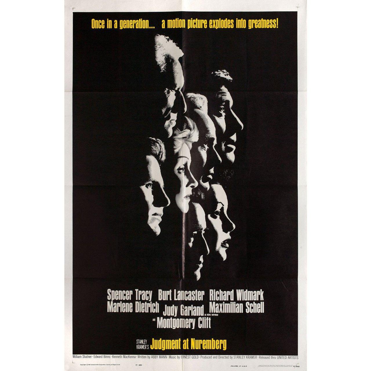Judgment at Nuremberg 1961 U.S. One Sheet Film Poster In Good Condition In New York, NY