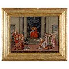 Judgment of Solomon, Gemälde unter Glas