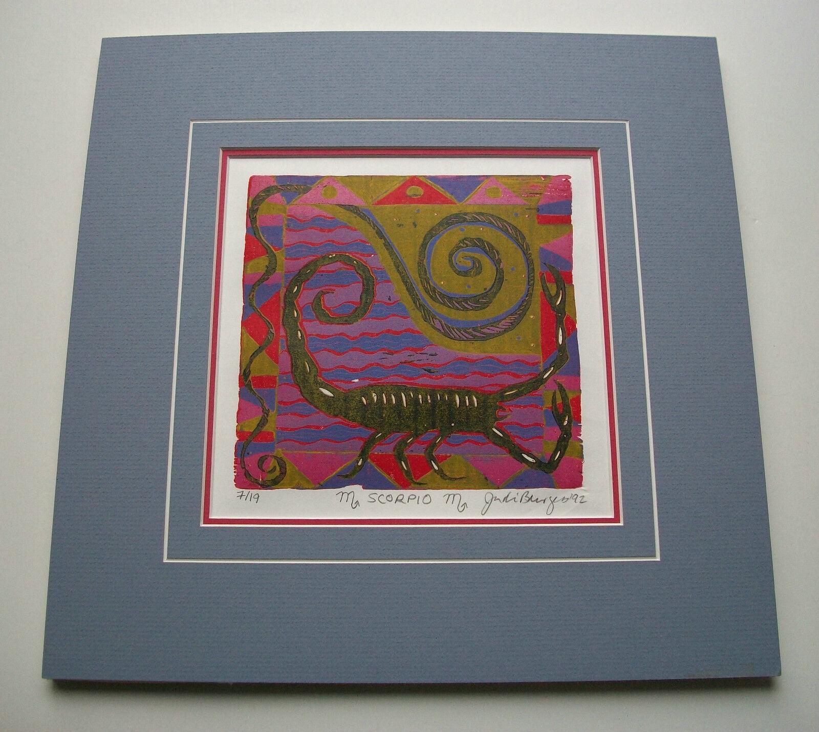 JUDI BURGESS - 'SCORPIO' - Framed & Matted Color Print - Canada - Circa 1992 In Good Condition For Sale In Chatham, ON