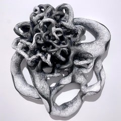 Abstract, Black & White Wall Sculpture: 'Cutla'