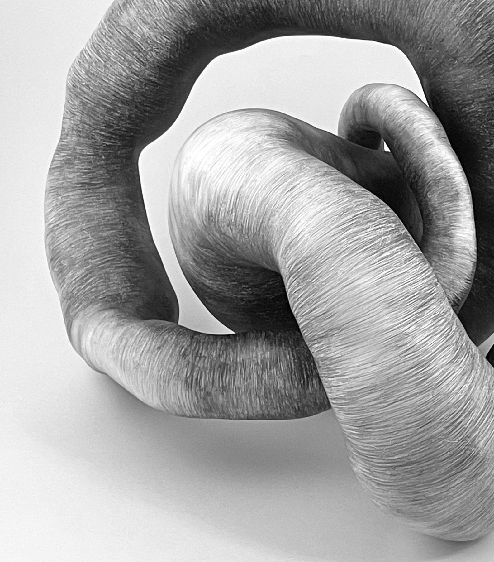 Sculpture abstraite minimaliste en argile : « Twist » en vente 3