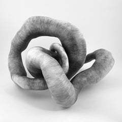 Used Abstract Minimal Clay Sculpture: 'Twist'