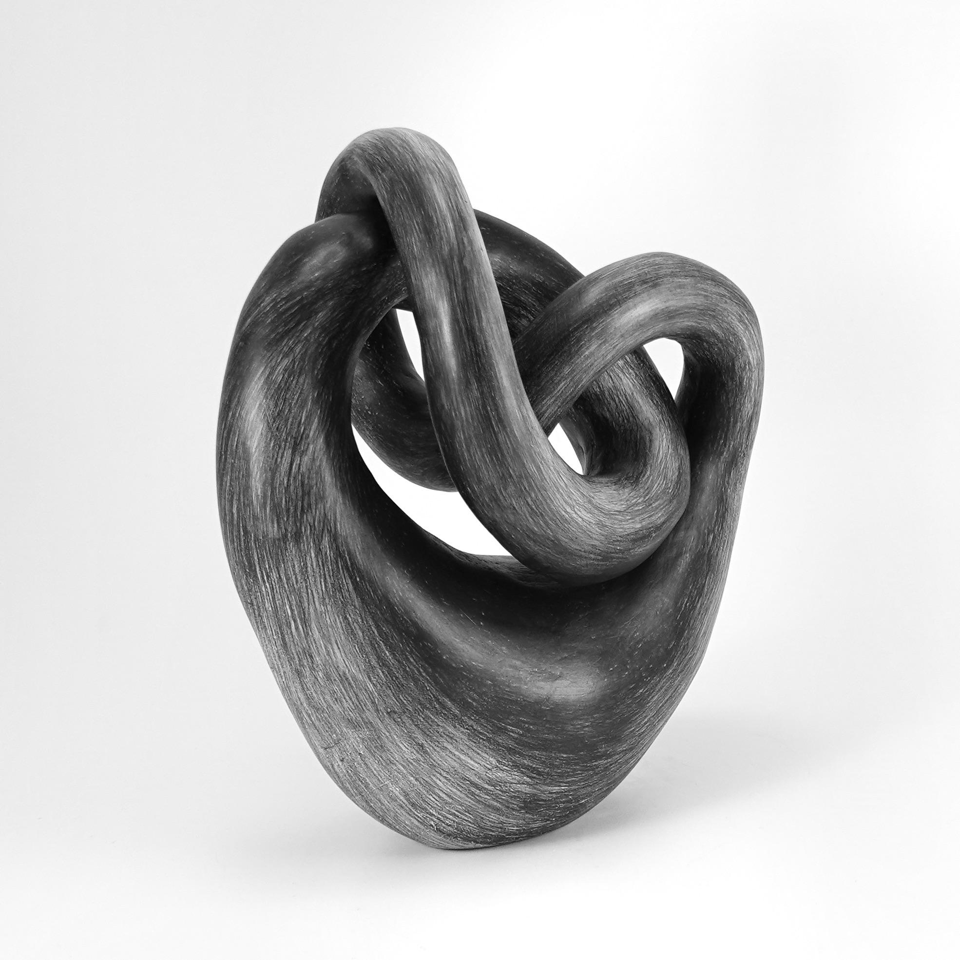 Minimal abstract, black and white sculpture: 'Bond' - Sculpture by Judi Tavill