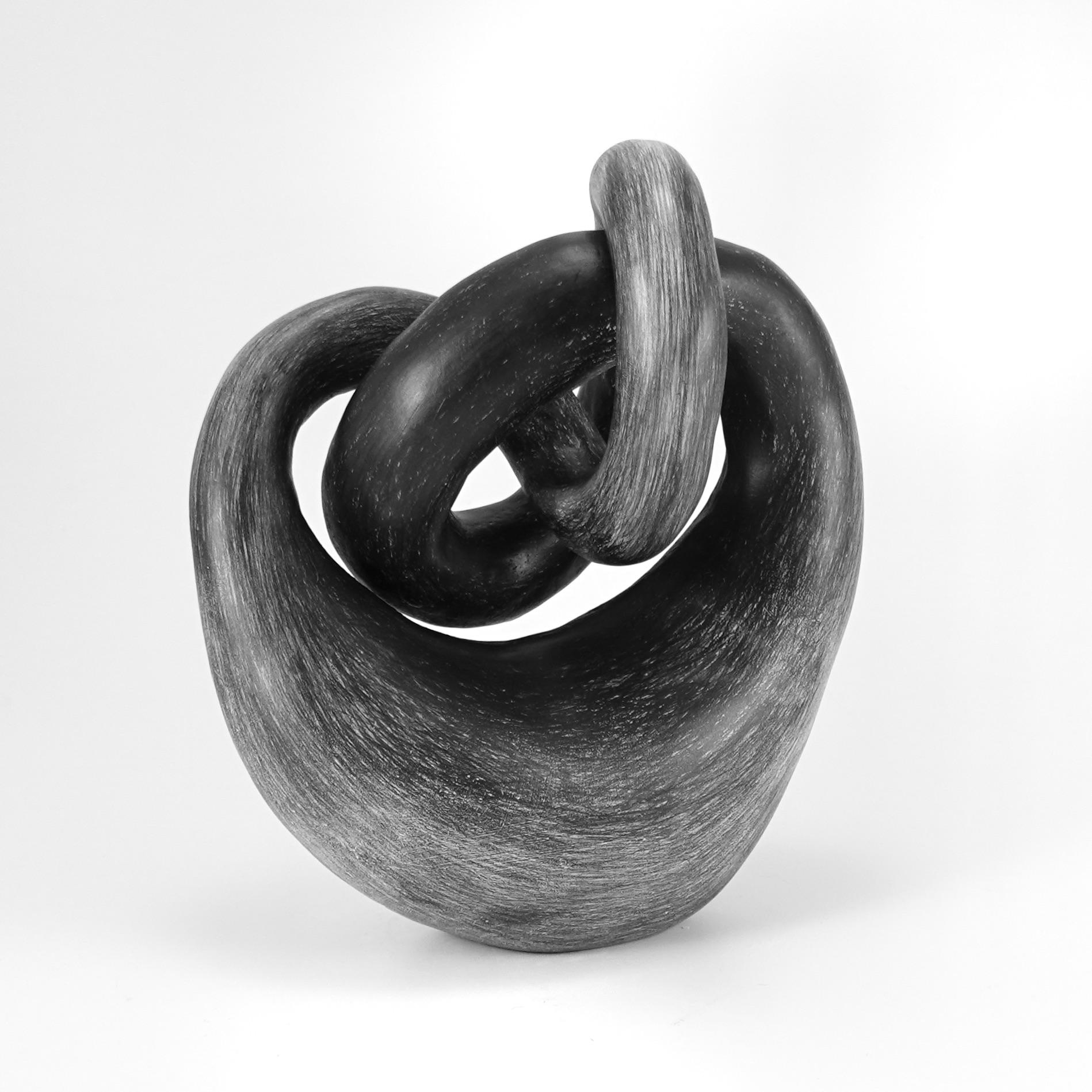 Minimal abstract, black and white sculpture: 'Bond' - Contemporary Sculpture by Judi Tavill