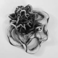 Minimale abstrakte, schwarz-weiße Skulptur: 'CULTA'