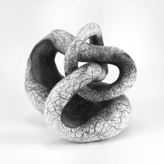 Minimale abstrakte, schwarz-weiße Skulptur: 'ENTWIX'
