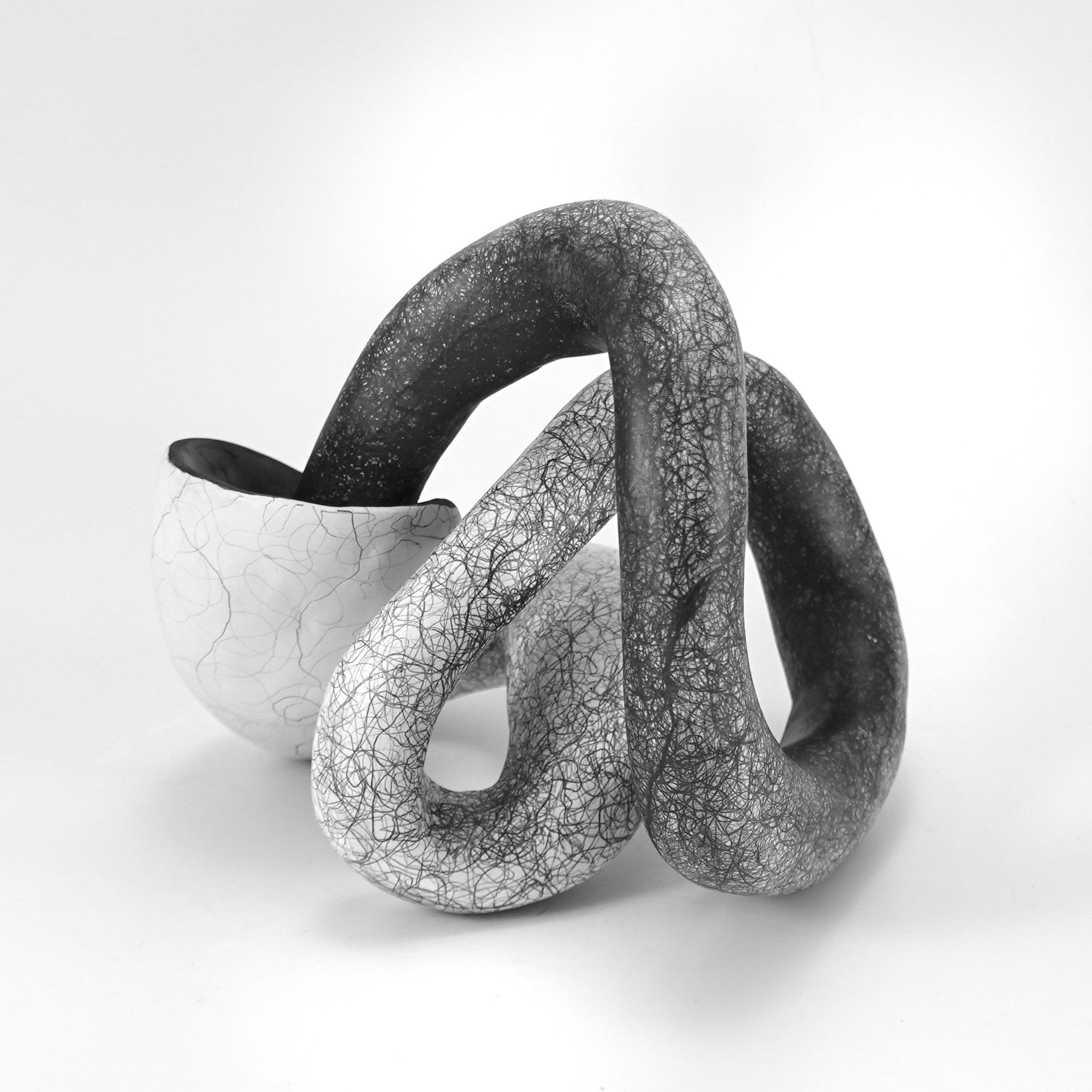 Minimal abstract, black and white sculpture: 'Fill' - Sculpture by Judi Tavill