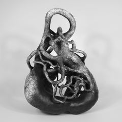 Minimal abstract, black and white sculpture: 'PROBE'