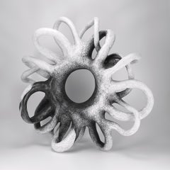 Minimal abstract, black and white sculpture: 'TWIRL'
