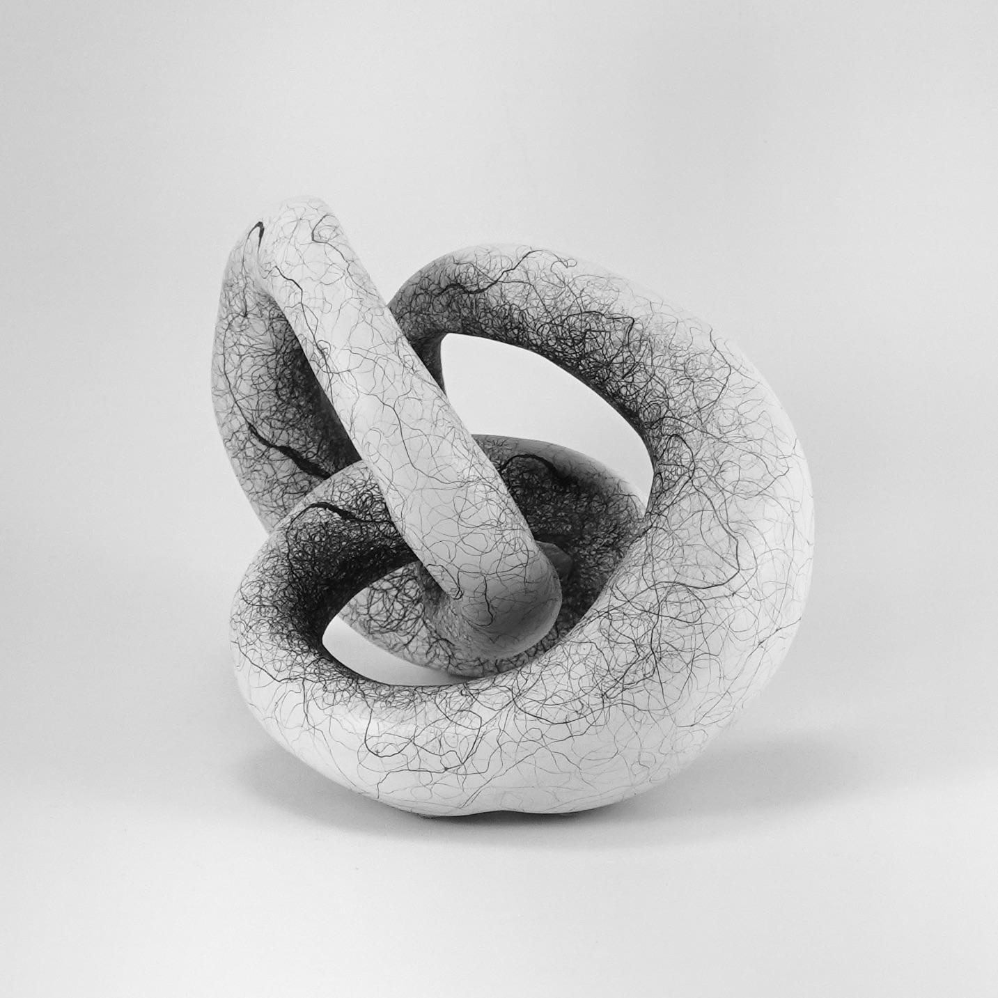 Minimal abstract, black and white sculpture: 'TWIXT' - Contemporary Sculpture by Judi Tavill