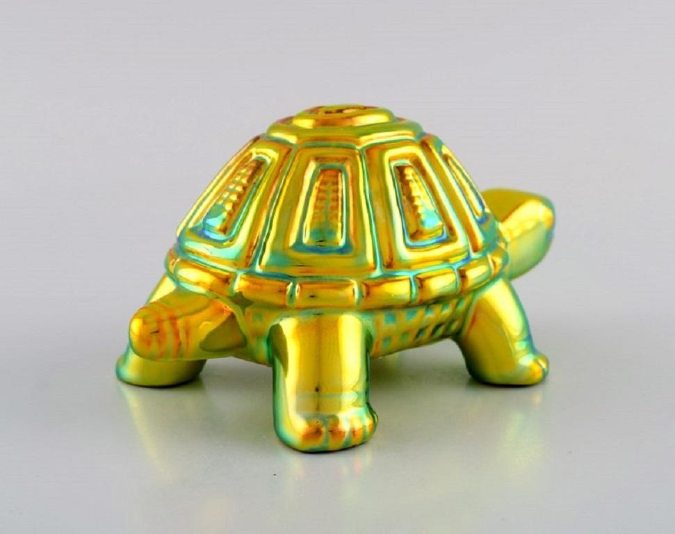 Hungarian Judit Nádor for Zsolnay, Turtle in Glazed Ceramics For Sale