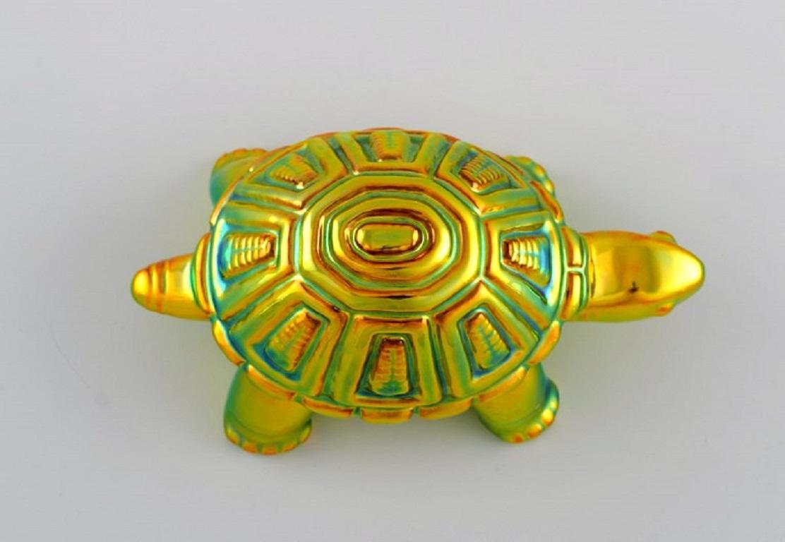 Judit Nádor for Zsolnay, Turtle in Glazed Ceramics In Excellent Condition For Sale In Copenhagen, DK