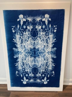 'Botanical Rhapsody'   Realistic/Abstract Floral Pattern Photograph Blue/White