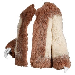 Judith Ann Vintage Heavy + Warm Wool Shaggy Faux Fur Jacket or Coat 1980s