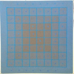 1973 "Checkers 1-A" Op Art Abstract Silkscreen