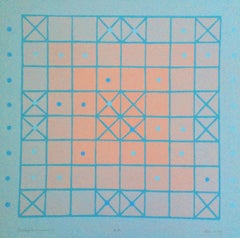 1973 "Shatagma, Wargame" Op Art Abstract Silkscreen 