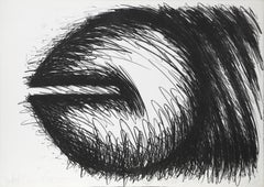 Grande litografia orizzontale e minimalista di Judith Bernstein