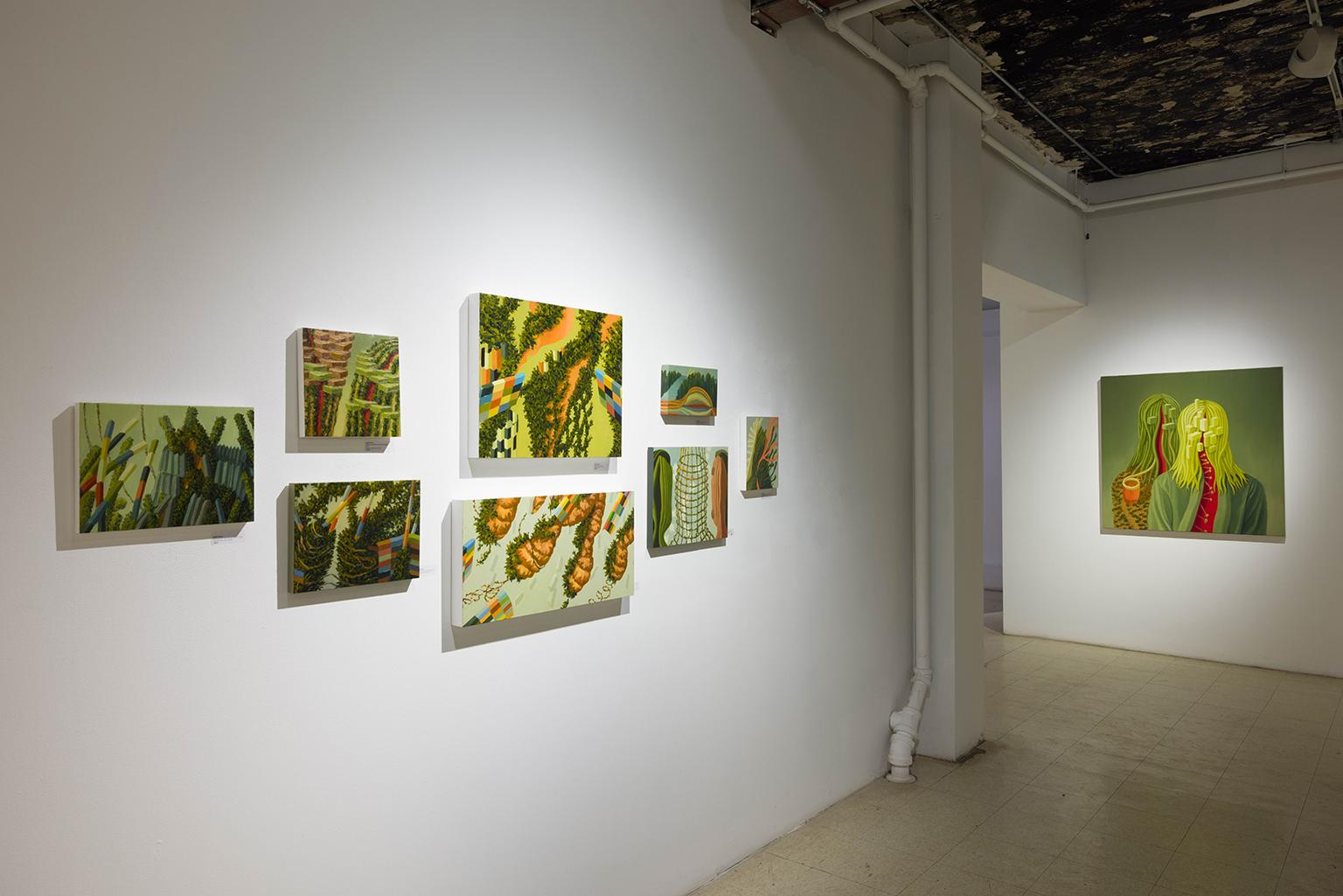 Muro e bastoni che crollano - Painting di Judith Berry