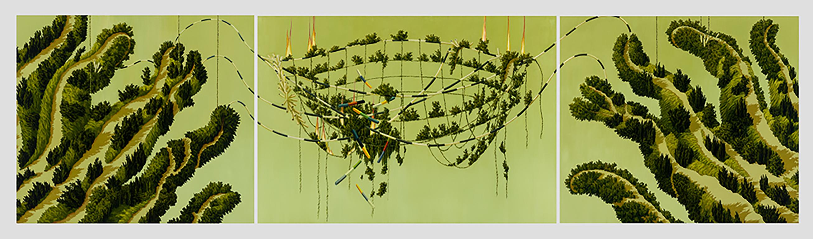 Abstract Painting de Judith Berry - Guantes grandes de trapo (Tríptico)
