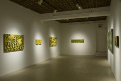 Stick Excursion Oil Painting on Wood Panel, Abstract, 2010s, Unframed