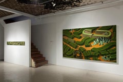 The Wooden Moat, Abstract Oil Painting on Canvas, 2010s, Unframed