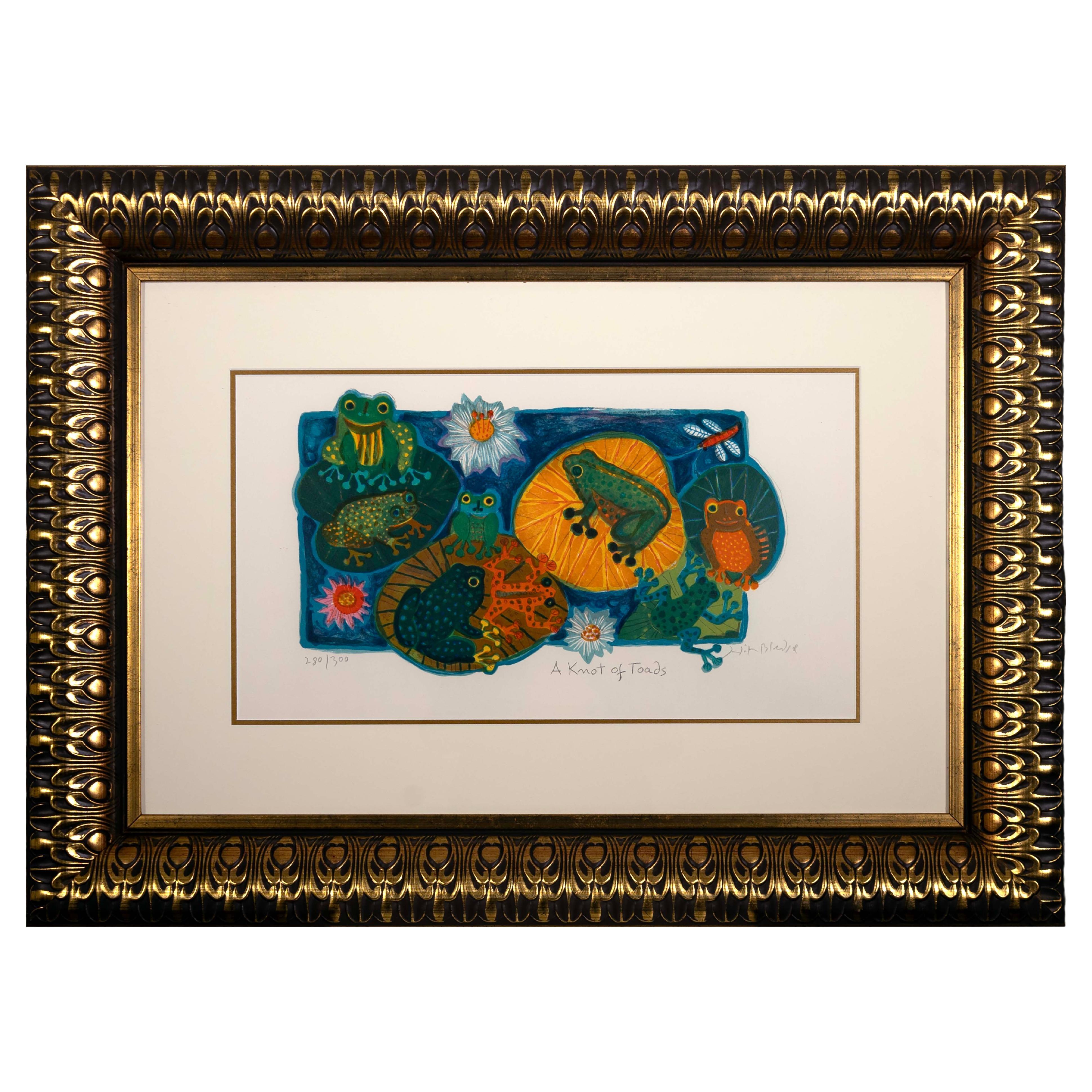 Judith Bledsoe A Knot of Toads Signed Contemporary Lithograph 280/300 Framed