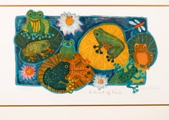 Judith Bledsoe A Knot Of Toads Signed Modernist Lithograph 215/300 Framed