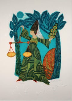Judith Bledsoe Libra Hand Signed Contemporary Lithograph 126/250 Framed
