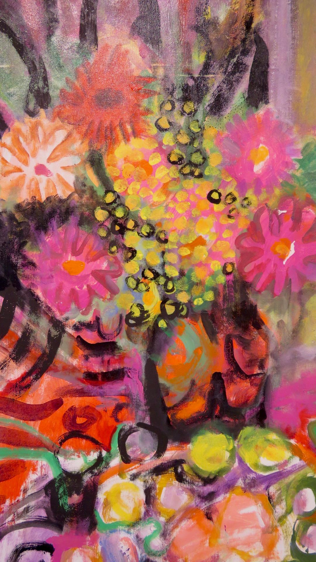 JUDITH BLEDSOE (1928-2013) American ORIGINAL Still Life Colourful OIL PAINTING 1