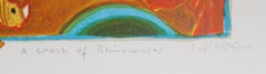 Uno schianto di rinoceronte, litografia di Judith Bledsoe