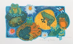 Vintage A Knot of Toads, Lithograph by Judith Bledsoe