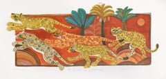 A Leap of Leopards, Lithograph by Judith Bledsoe