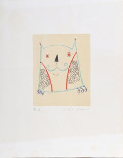 Blaue Katze, Lithographie von Judith Bledsoe