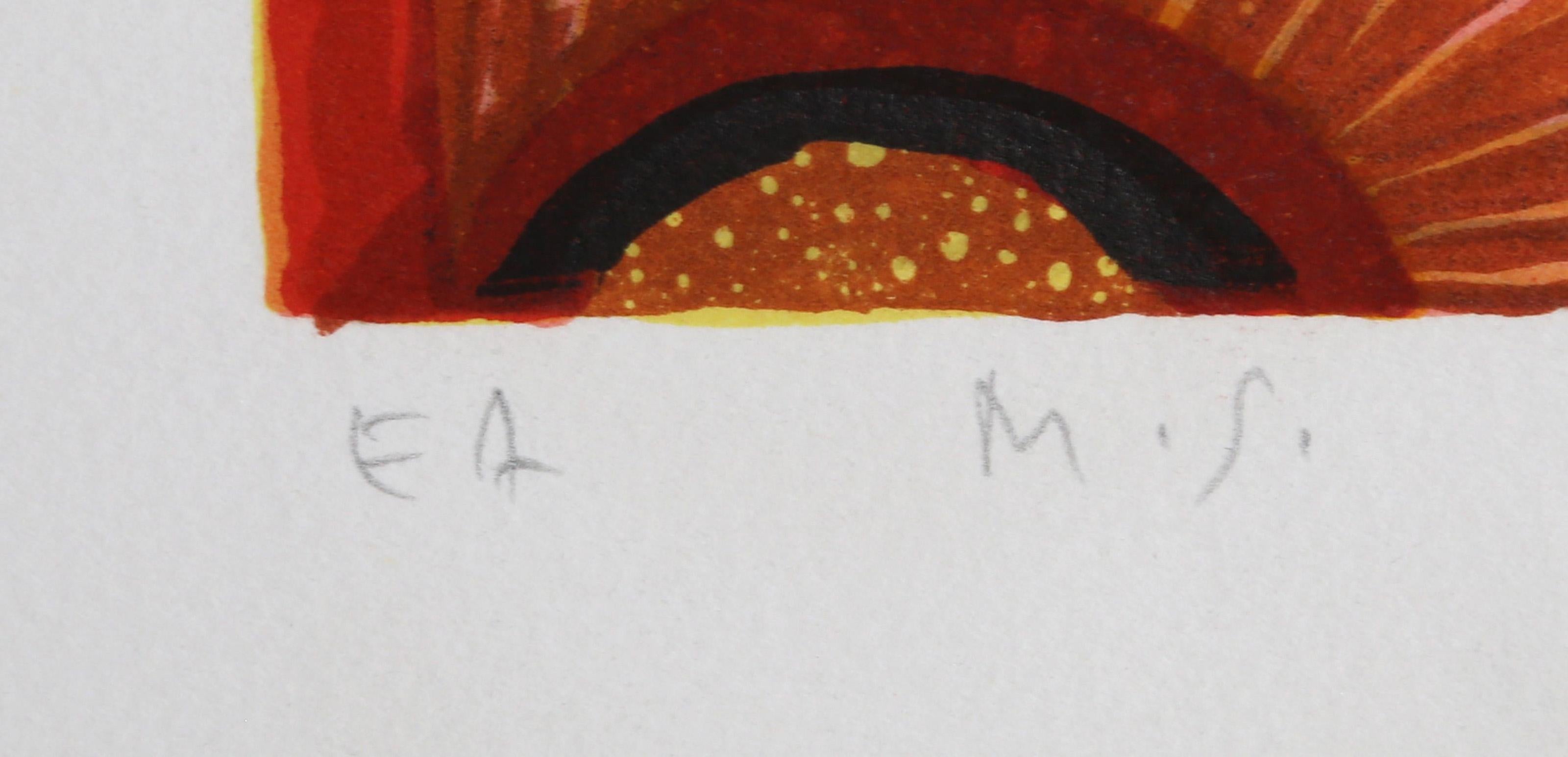 Gatti, litografia folkloristica e rilievo cieco di Judith Bledsoe in vendita 2