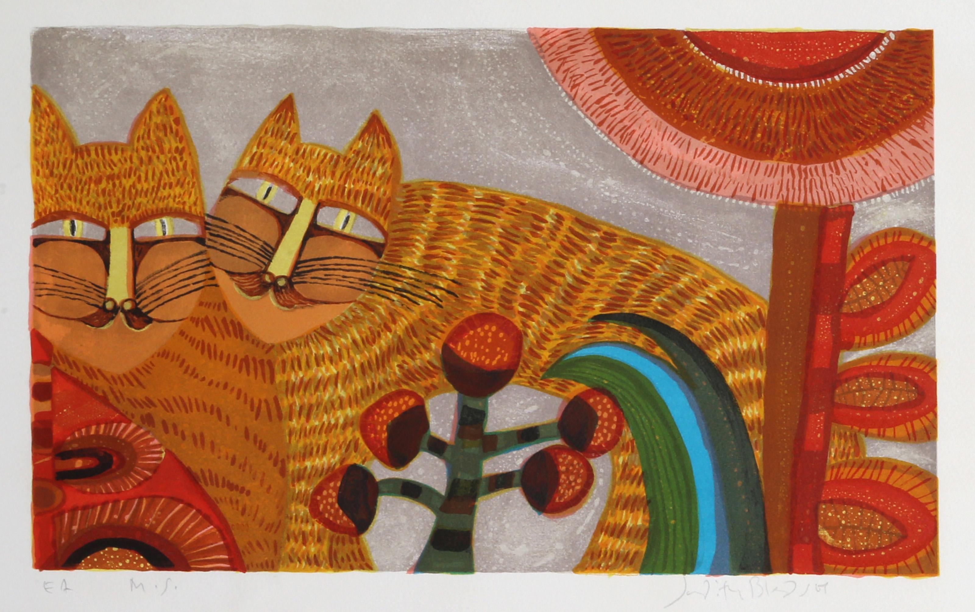 Gatti, litografia folkloristica e rilievo cieco di Judith Bledsoe