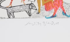 Juggling Clowns from A Little Circus, Lithograph by Judith Bledsoe