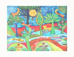 Vintage Jungle, Lithograph by Judith Bledsoe