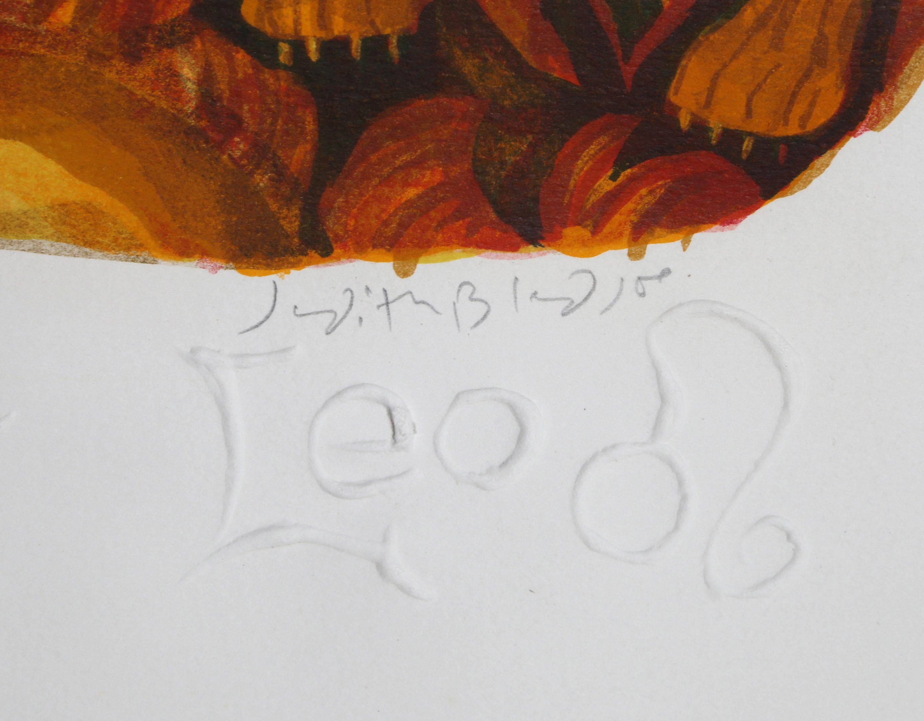 Leo de la série Zodiac of Dreams, lithographie de Judith Bledsoe en vente 1