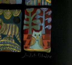 Nove miniature su nero, litografia di Judith Bledsoe