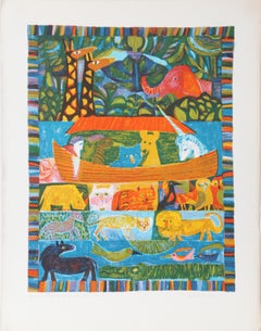 Vintage Noah's Ark, Lithograph by Judith Bledsoe