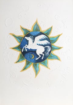 Carte astrologique de Pegasus de la série Zodiac of Dreams, lithographie