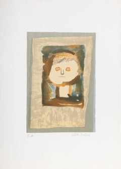 Kleines Porträt – Junge, Lithographie von Judith Bledsoe