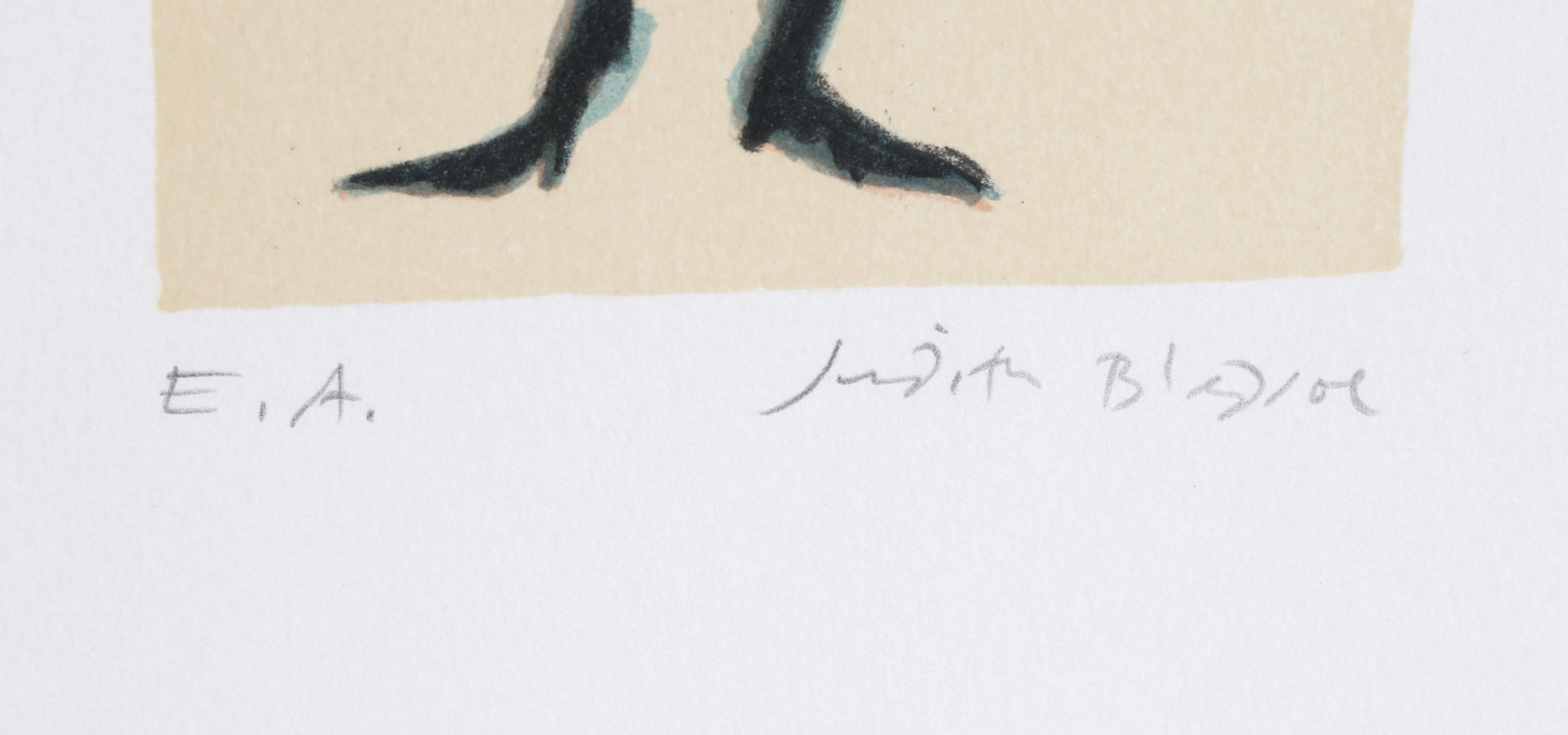 Petite Portrait - Poliziotto, Litografia di Judith Bledsoe in vendita 1