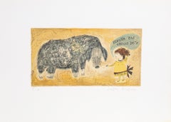 Vintage Pleure pas Grosse Bete - "Do Not Cry, Big Beast", Lithograph by Judith Bledsoe