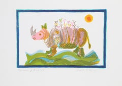 Rhino, Lithographie von Judith Bledsoe