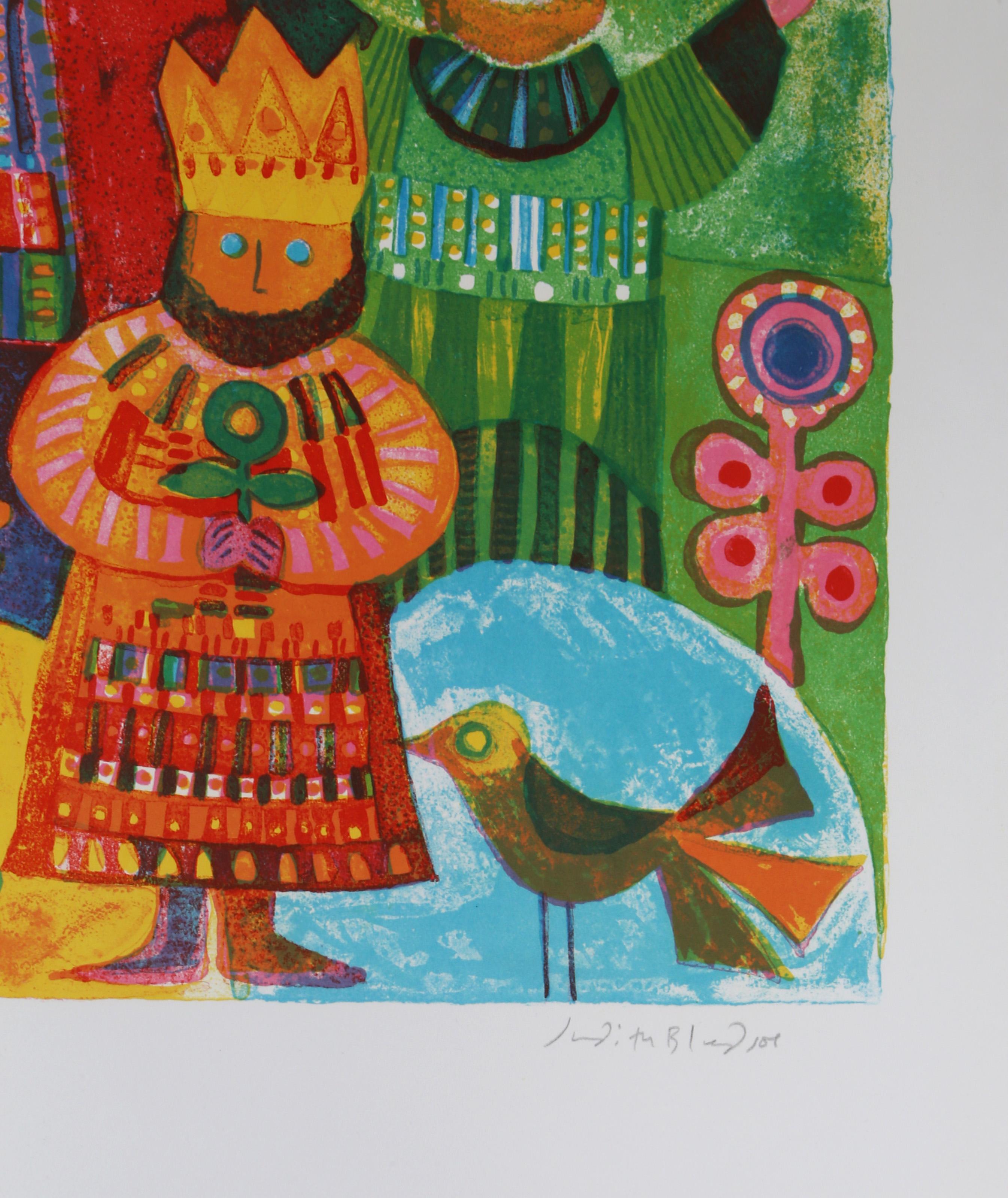 I tre re, litografia di Judith Bledsoe in vendita 1
