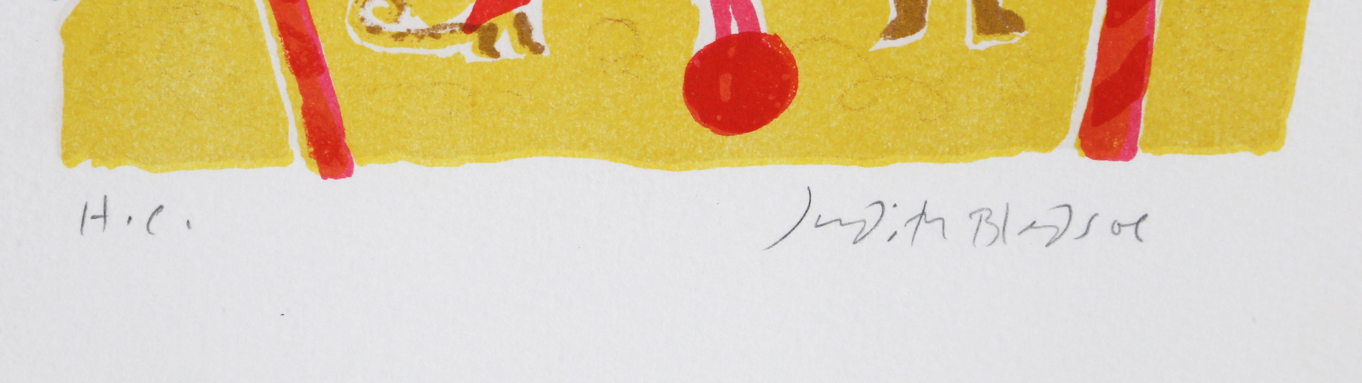 Atto di funambolismo da Un piccolo circo, litografia di Judith Bledsoe in vendita 1