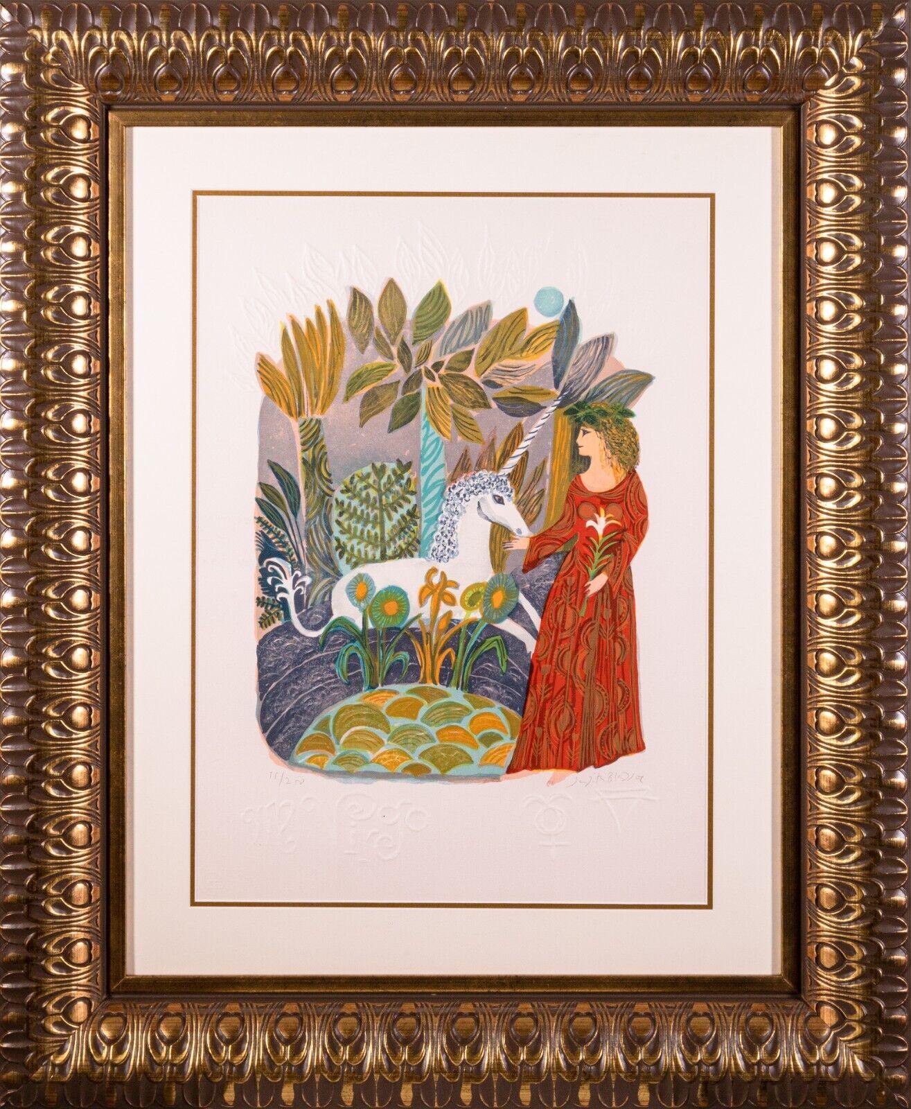 An imaginative and whimsical embossed lithograph titled 